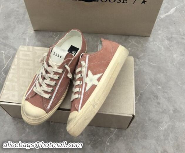 Discount Golden Goose Women's V-Star sneakers in powder pink suede with a white leather star 081006