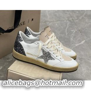 Classic Hot Golden Goose Ball Star sneakers in white leather with glitter star and heel tab 905062