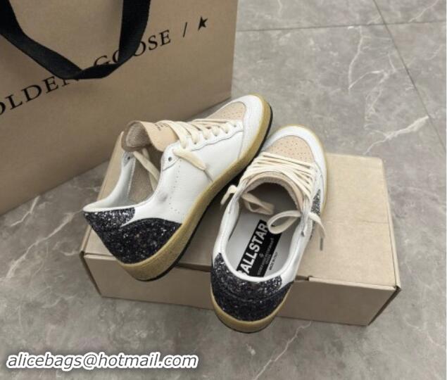 Classic Hot Golden Goose Ball Star sneakers in white leather with glitter star and heel tab 905062