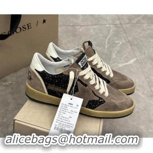 Best Grade Golden Goose Ball Star sneakers in grey suede and black glitter 905063