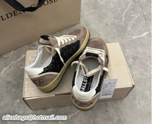 Best Grade Golden Goose Ball Star sneakers in grey suede and black glitter 905063