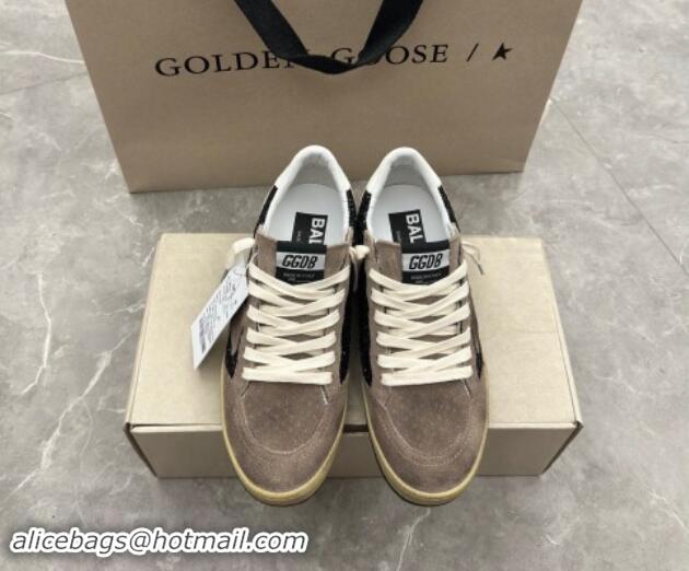 Best Grade Golden Goose Ball Star sneakers in grey suede and black glitter 905063