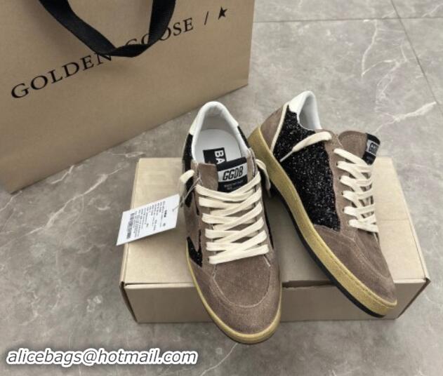 Best Grade Golden Goose Ball Star sneakers in grey suede and black glitter 905063