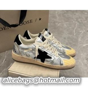 Top Design Golden Goose Ball Star LAB sneakers in silver leather with black suede star and heel tab 905064