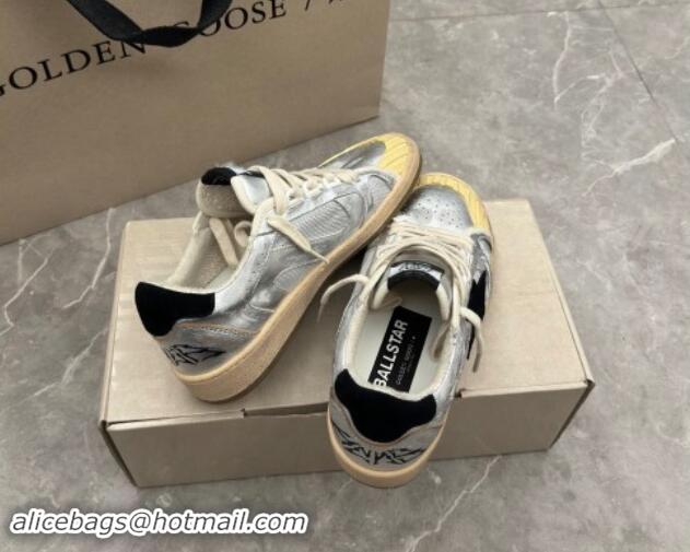 Top Design Golden Goose Ball Star LAB sneakers in silver leather with black suede star and heel tab 905064