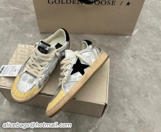 Top Design Golden Goose Ball Star LAB sneakers in silver leather with black suede star and heel tab 905064