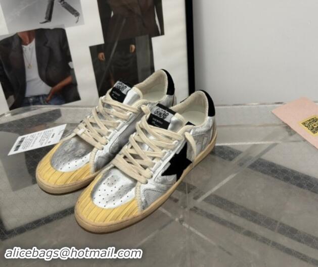 Top Design Golden Goose Ball Star LAB sneakers in silver leather with black suede star and heel tab 905064