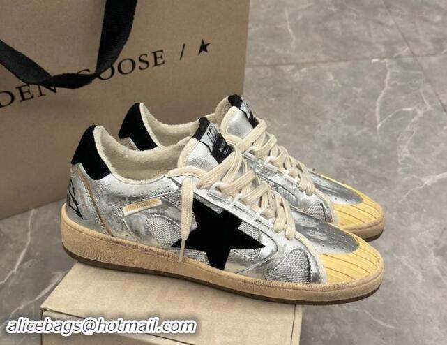 Top Design Golden Goose Ball Star LAB sneakers in silver leather with black suede star and heel tab 905064