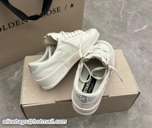 Good Quality Golden Goose Stardan Sneaker in Pink Coconut Tree Printed White Leather Pink 905065