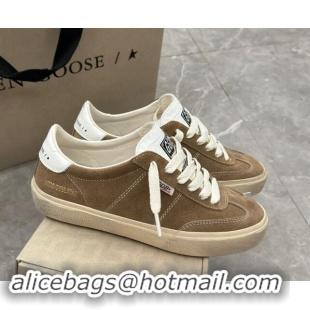 Best Grade Golden Goose Soul Star Sneakers in Suede Light Brown 905071