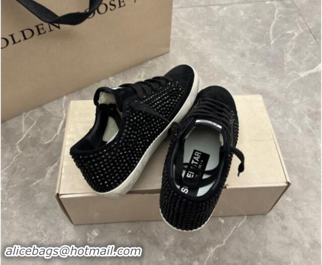 Low Cost Golden Goose Super-Star Sneakers in All Black Suede and Strass 009053