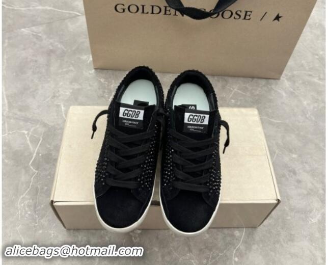 Low Cost Golden Goose Super-Star Sneakers in All Black Suede and Strass 009053