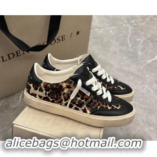 Fashion Golden Goose Soul Star Sneakers in leopard-print and black leater 009064