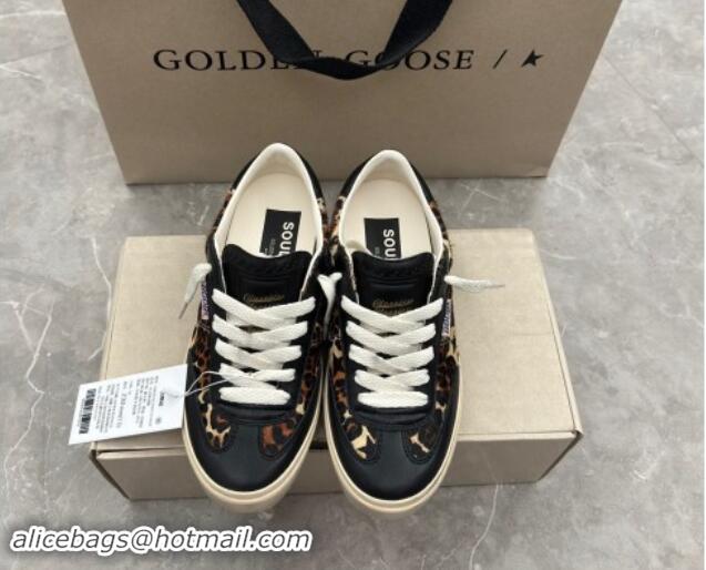 Fashion Golden Goose Soul Star Sneakers in leopard-print and black leater 009064