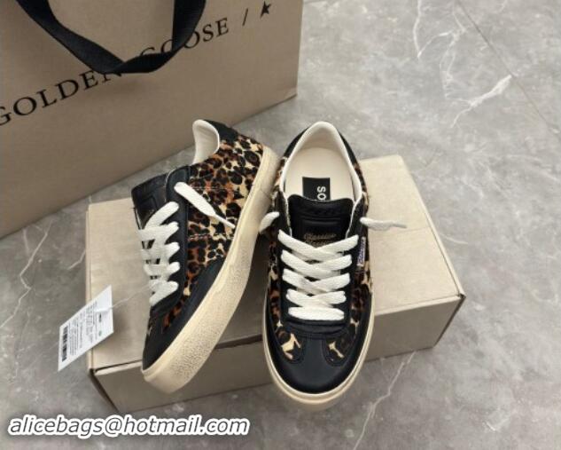 Fashion Golden Goose Soul Star Sneakers in leopard-print and black leater 009064