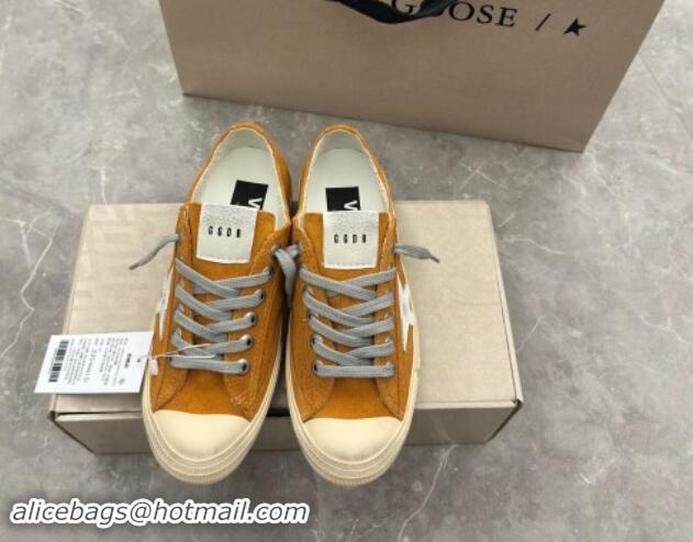 Stylish Golden Goose Women's V-Star sneakers in yellow suede with a white leather star 009067