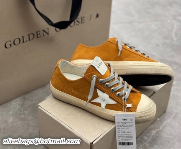 Stylish Golden Goose Women's V-Star sneakers in yellow suede with a white leather star 009067