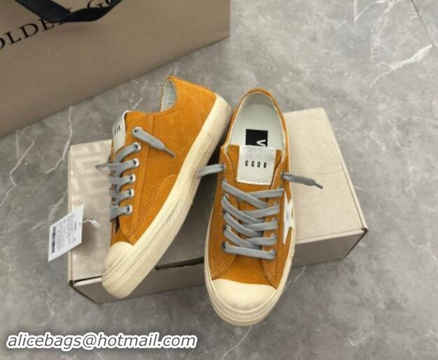 Stylish Golden Goose Women's V-Star sneakers in yellow suede with a white leather star 009067