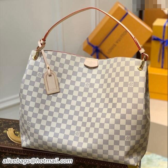 Famous Brand Louis Vuitton Damier Azur Canvas Graceful MM Tote Bag N42243