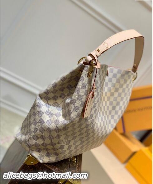 Famous Brand Louis Vuitton Damier Azur Canvas Graceful MM Tote Bag N42243