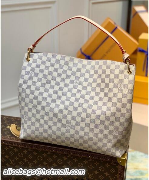 Famous Brand Louis Vuitton Damier Azur Canvas Graceful MM Tote Bag N42243