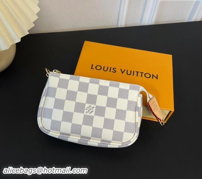 Top Quality Louis Vuitton Damier Azur Canvas Vivienne Mini Pochette Accessoires Bag On Chain N58009