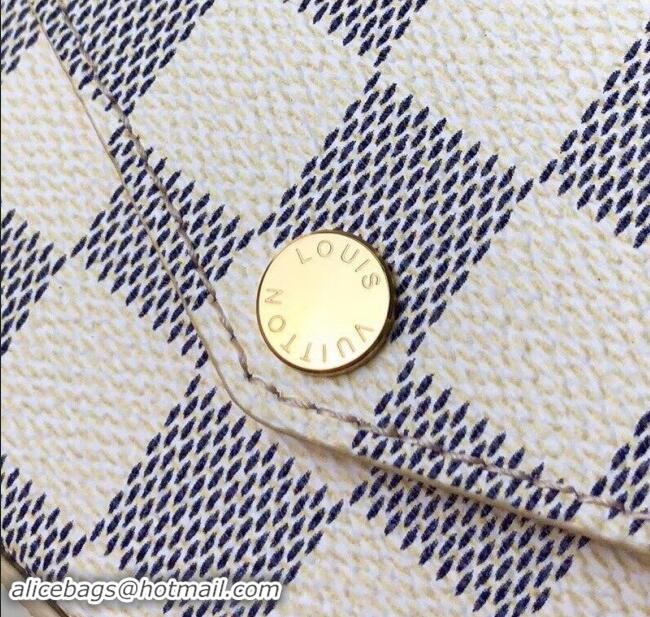 Top Quality Louis Vuitton Damier Azur Canvas Pochette Felicie Chain Wallet WOC N63106