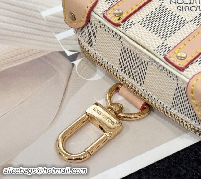 Shop Grade Louis Vuitton Damier Azur Canvas Soft Trunk Pouch Bag Charm and Key Holder LV3008 2024