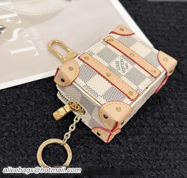 Shop Grade Louis Vuitton Damier Azur Canvas Soft Trunk Pouch Bag Charm and Key Holder LV3008 2024