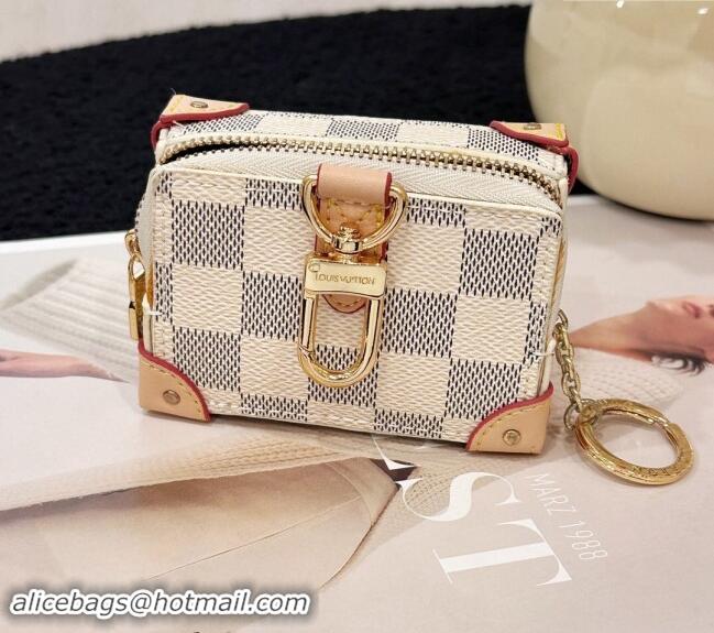 Shop Grade Louis Vuitton Damier Azur Canvas Soft Trunk Pouch Bag Charm and Key Holder LV3008 2024