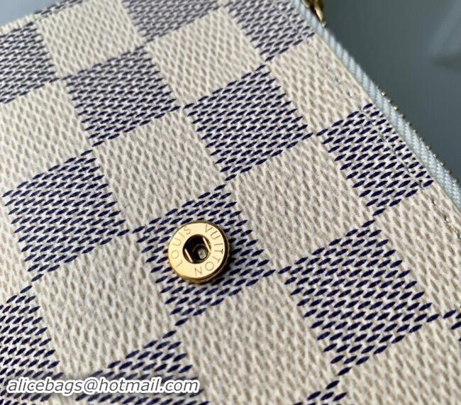 Super Quality Louis Vuitton Damier Azur Canvas Victorine Wallet N64022 2024