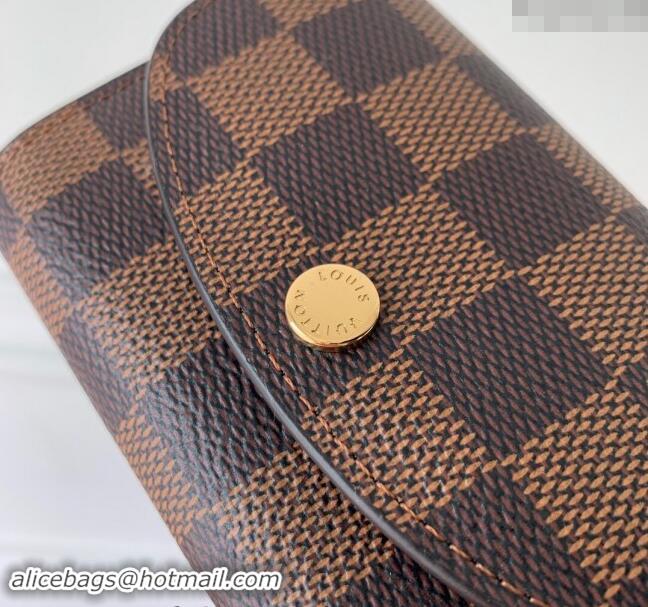 Top Quality Louis Vuitton Damier Ebene Canvas Coin Purse Wallet N64423 Rosalie