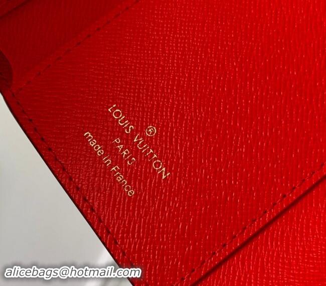 Luxury Discount Louis Vuitton Damier Ebene Canvas Victorine Wallet N41659 Red