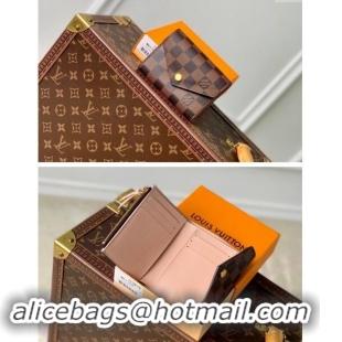 Top Grade Louis Vuitton Damier Ebene Canvas Victorine Wallet N61700 Light Pink