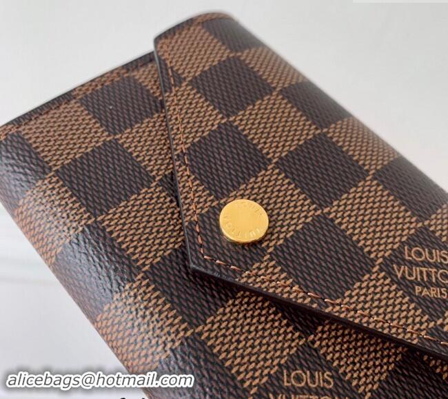 Top Grade Louis Vuitton Damier Ebene Canvas Victorine Wallet N61700 Light Pink