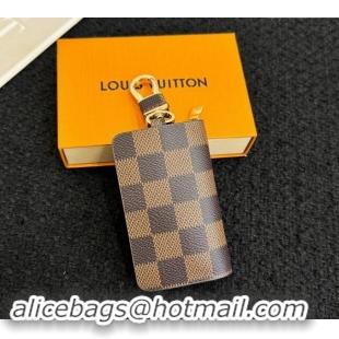 Discount Louis Vuitton Damier Ebene Canvas Pouch Bag Charm and Key Holder LV082201