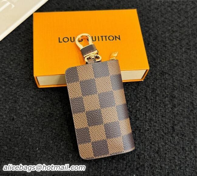 Discount Louis Vuitton Damier Ebene Canvas Pouch Bag Charm and Key Holder LV082201