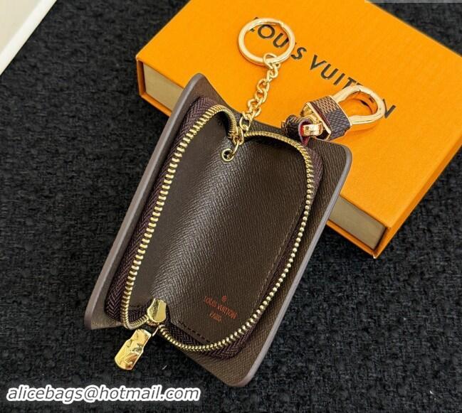 Discount Louis Vuitton Damier Ebene Canvas Pouch Bag Charm and Key Holder LV082201