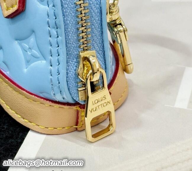 Top Quality Louis Vuitton Micro Alma Vernis Key Holder and Bag Charm 0513 Blue 2024