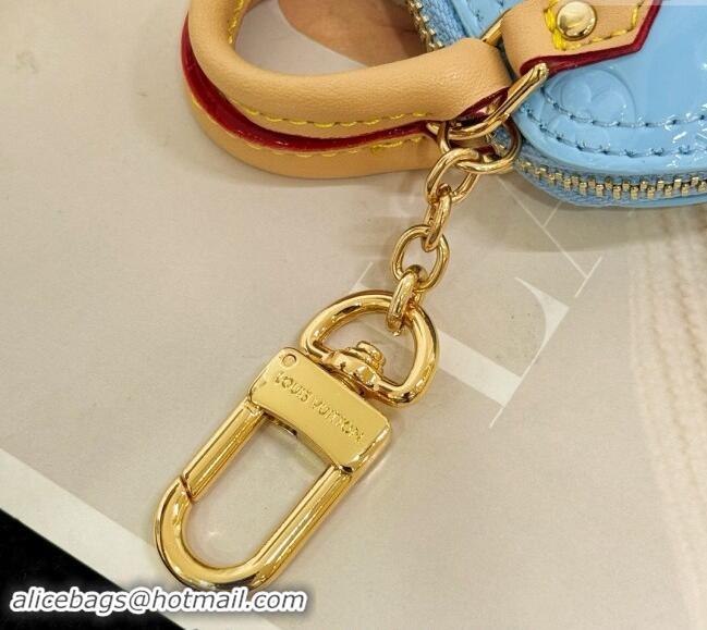 Top Quality Louis Vuitton Micro Alma Vernis Key Holder and Bag Charm 0513 Blue 2024