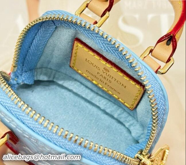 Top Quality Louis Vuitton Micro Alma Vernis Key Holder and Bag Charm 0513 Blue 2024