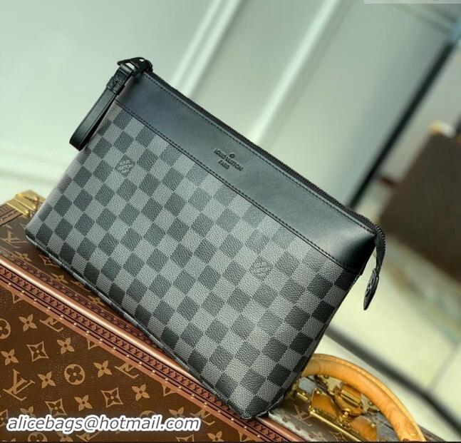 Best Price Louis Vuitton Damier Graphite Canvas Pochette Voyage Souple Pouch M82543