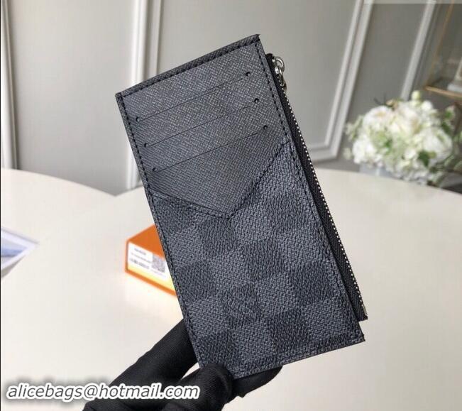 Good Taste Louis Vuitton Damier Graphite Canvas Coin Card Holder Wallet N64038