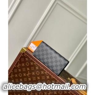 Reasonable Price Louis Vuitton Damier Graphite Canvas Brazza Wallet N62665