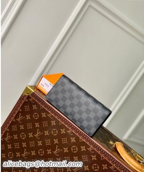 Reasonable Price Louis Vuitton Damier Graphite Canvas Brazza Wallet N62665