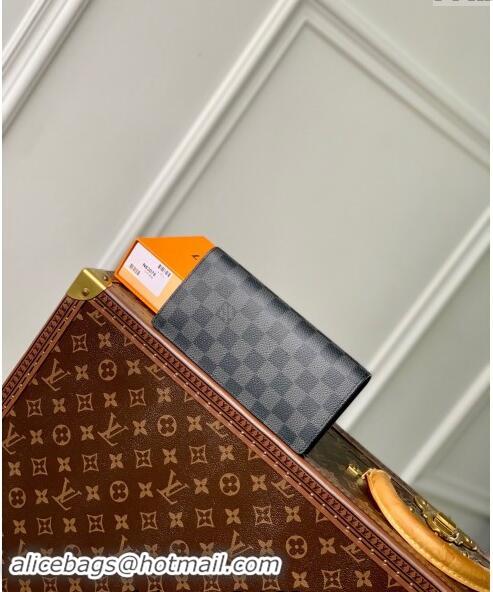 Reasonable Price Louis Vuitton Damier Graphite Canvas Brazza Wallet N62665