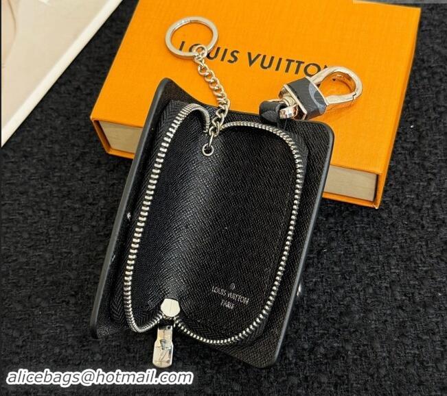 Top Design Louis Vuitton Pouch Bag Charm and Key Holder Black Monogram Graphite LV082201