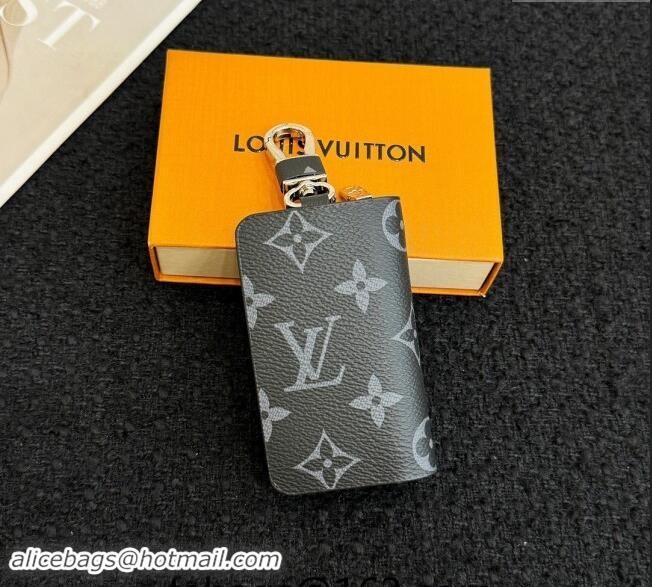 Top Design Louis Vuitton Pouch Bag Charm and Key Holder Black Monogram Graphite LV082201