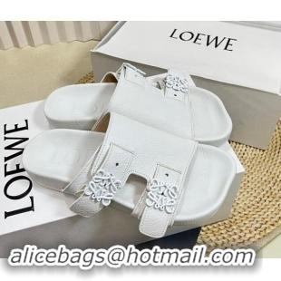 Pretty Style Loewe Ease Slide Sandals in Lambskin White 506104