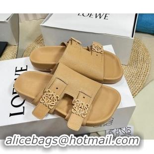 Low Price Loewe Ease Slide Sandals in Lambskin Beige 506105